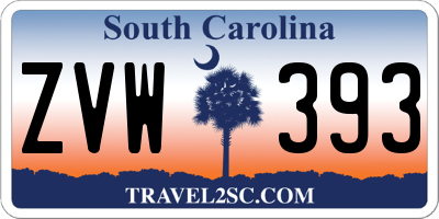 SC license plate ZVW393