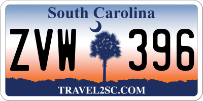 SC license plate ZVW396