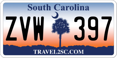 SC license plate ZVW397