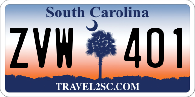 SC license plate ZVW401