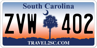 SC license plate ZVW402