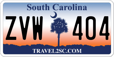 SC license plate ZVW404