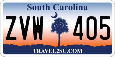 SC license plate ZVW405