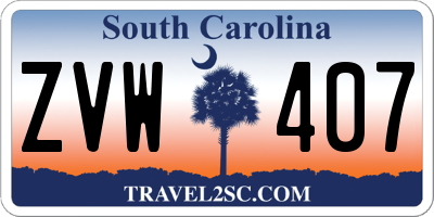 SC license plate ZVW407