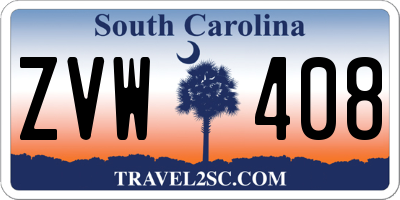 SC license plate ZVW408