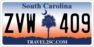SC license plate ZVW409