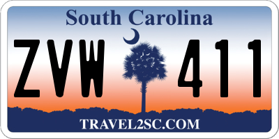 SC license plate ZVW411