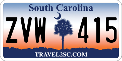 SC license plate ZVW415