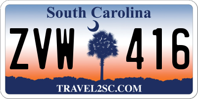 SC license plate ZVW416