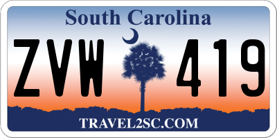 SC license plate ZVW419