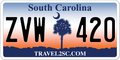 SC license plate ZVW420
