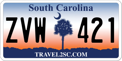 SC license plate ZVW421