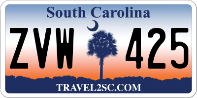 SC license plate ZVW425