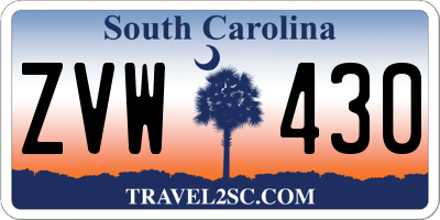 SC license plate ZVW430