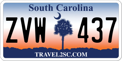 SC license plate ZVW437
