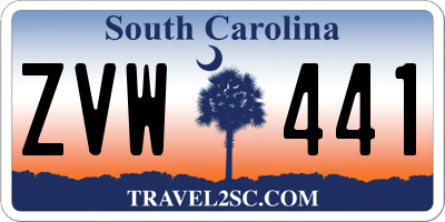 SC license plate ZVW441