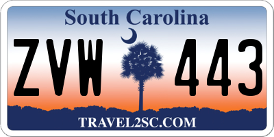 SC license plate ZVW443