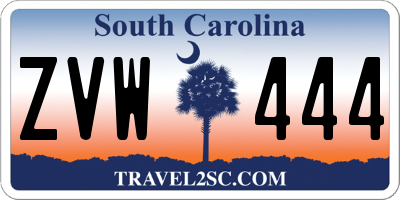 SC license plate ZVW444