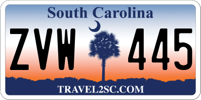 SC license plate ZVW445