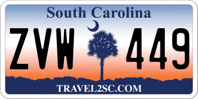 SC license plate ZVW449
