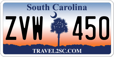 SC license plate ZVW450