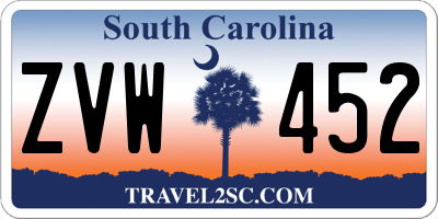 SC license plate ZVW452