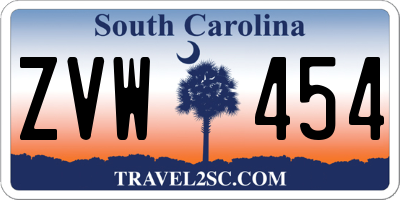 SC license plate ZVW454