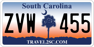SC license plate ZVW455