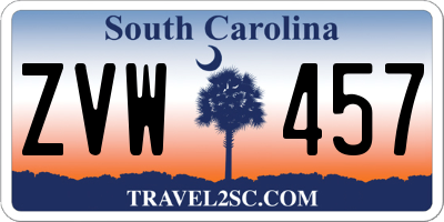 SC license plate ZVW457