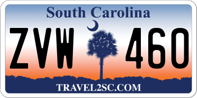 SC license plate ZVW460