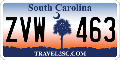 SC license plate ZVW463