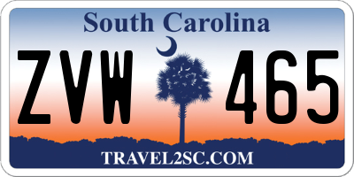 SC license plate ZVW465