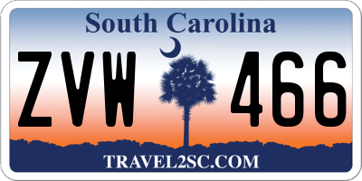 SC license plate ZVW466
