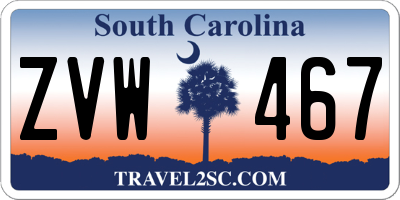 SC license plate ZVW467
