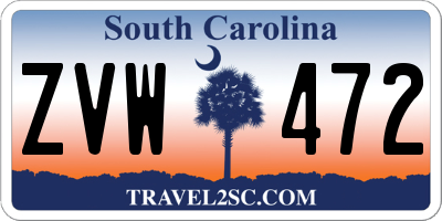 SC license plate ZVW472