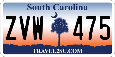 SC license plate ZVW475