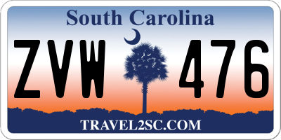 SC license plate ZVW476