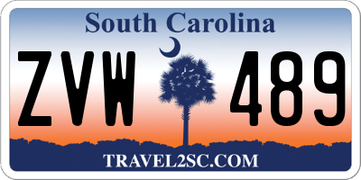 SC license plate ZVW489