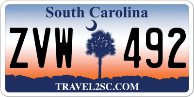 SC license plate ZVW492
