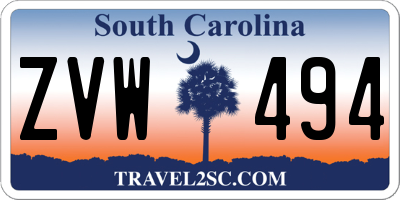 SC license plate ZVW494