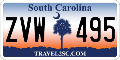 SC license plate ZVW495