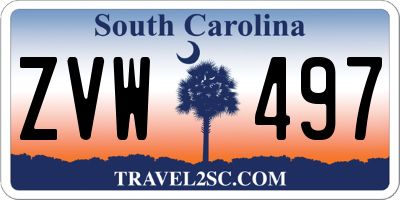 SC license plate ZVW497