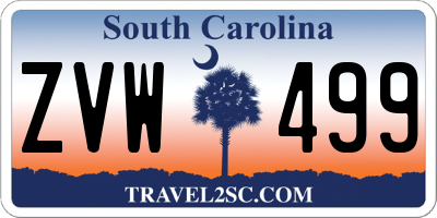 SC license plate ZVW499