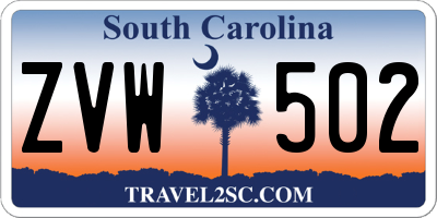 SC license plate ZVW502