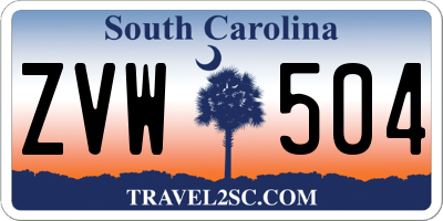SC license plate ZVW504