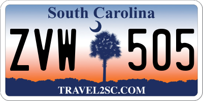 SC license plate ZVW505