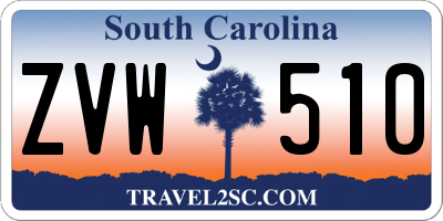 SC license plate ZVW510