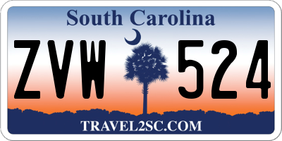 SC license plate ZVW524