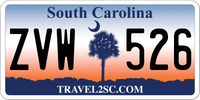 SC license plate ZVW526