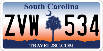 SC license plate ZVW534